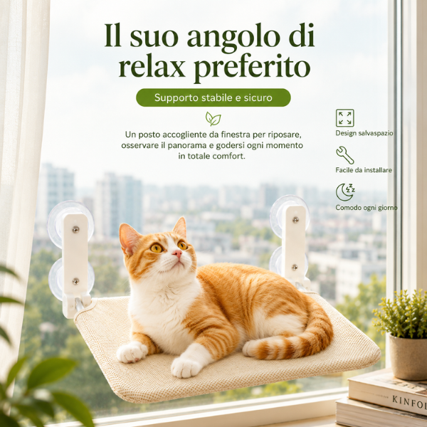 Amaca per Gatti - Relax e Vista Elevata!